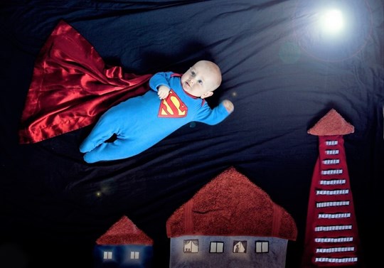 Infant Feeding Baby Superman