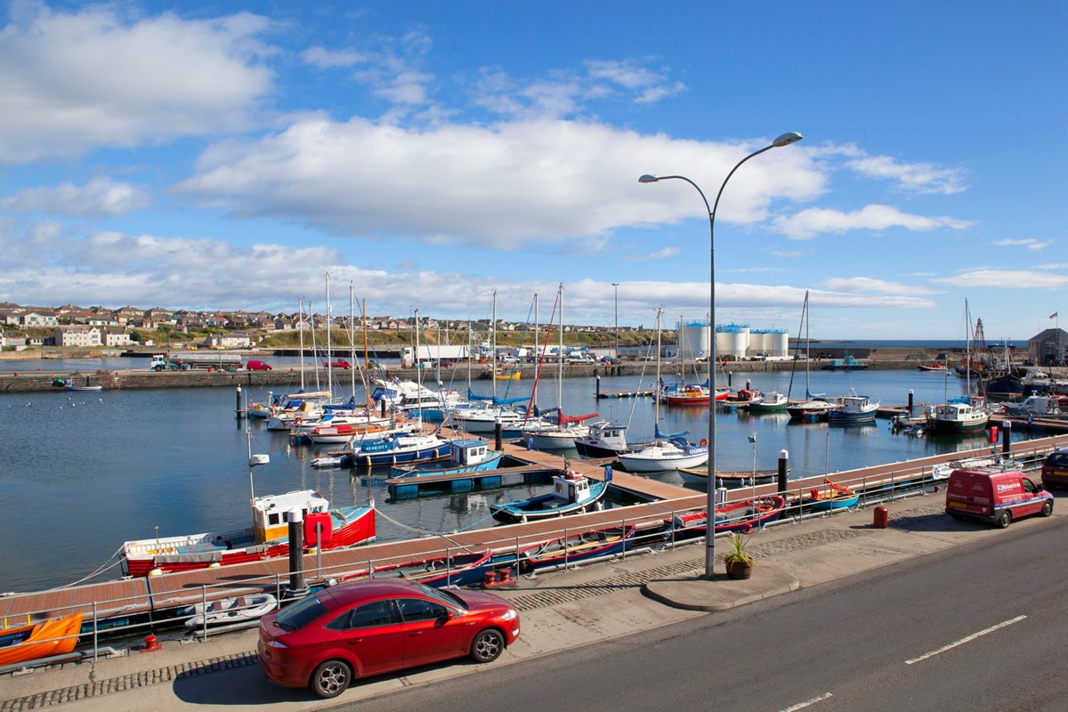 harbour with boats in Caithness