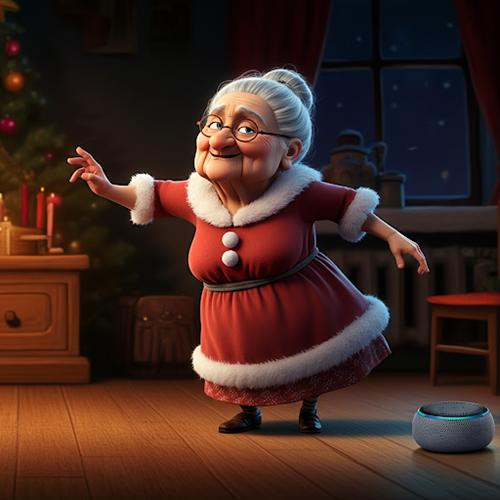 Mrs Claus dancing